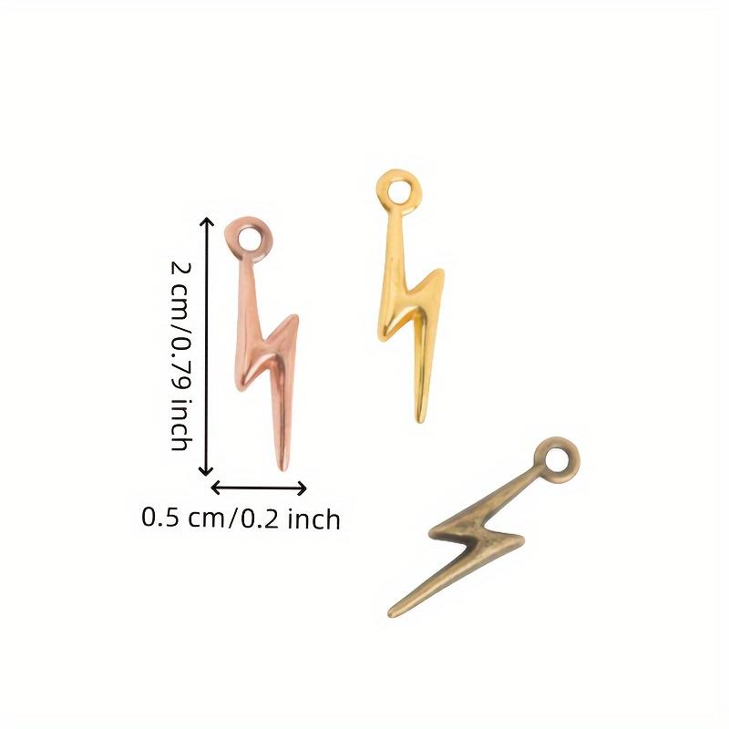 DIY Zinc Alloy Mini Lightning Charm Pendant Earrings Hair Accessories