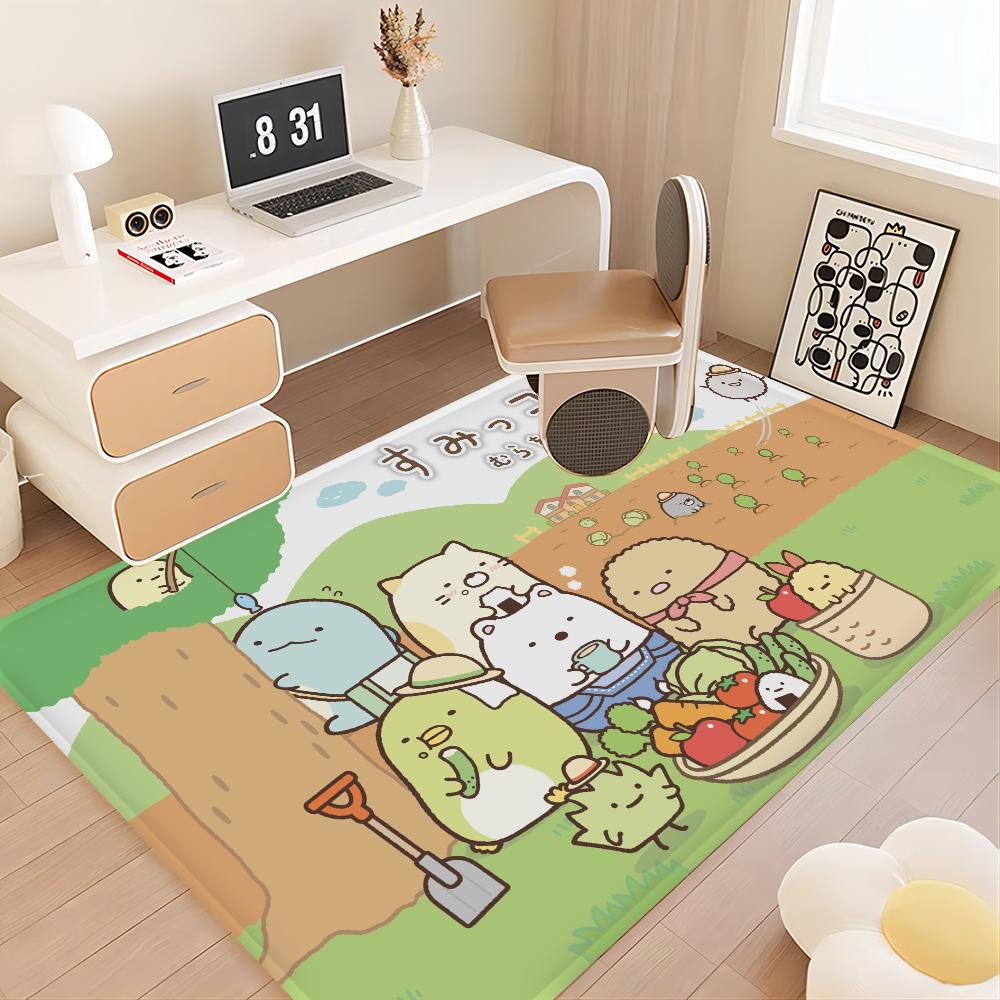 Мультяшный Розовый Sumikko Gurashi Коврик для пола Коврик для пола Стиль INS Мягкий Коврик для пола в спальне Домашний Коврик для стирки Противоскользящий Домашние ковры