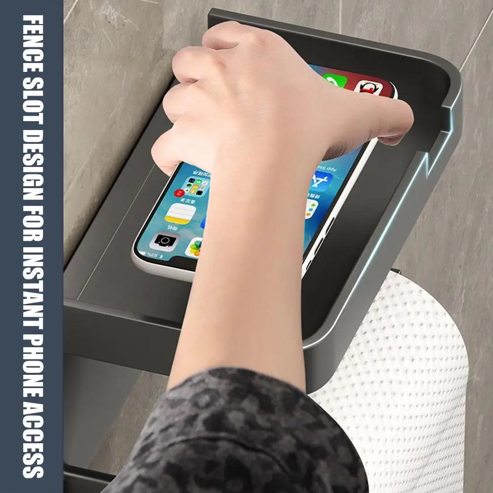 Настенный держатель для туалетной бумаги, нержавеющая утолщенная пластиковая полка для хранения для ванной комнаты, кухни, держатель для рулона туалетной бумаги