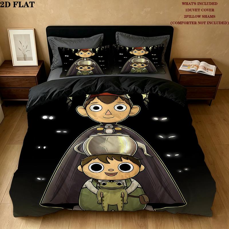 Over the Garden Wall Pattern Bedding Home Decoration Birthday Gift ( 1 duvet cover + 2 pillowcase, without core),fan merchandise.