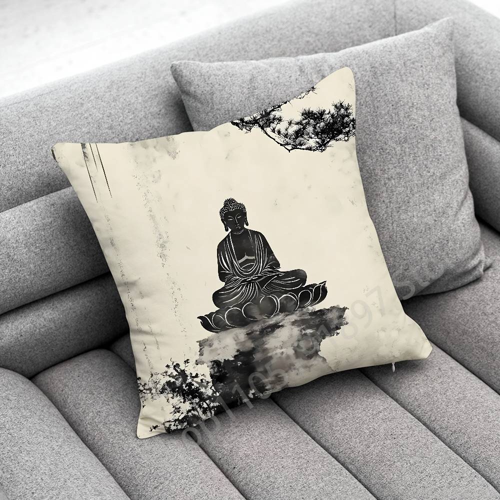 India Buddha Buddhism Throw Pillow Case For 50Cm 40Cm 55Cm 45*45Cm 30Cm Square Bedroom Pillowcase Cover