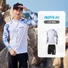 Mens Quick-Dry UV Protection Rash Guard Set Long Sleeve Top Full-Length Pants Surfing Diving Swimming