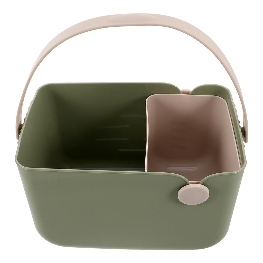 Nordic Style Plastic Bathroom Storage Basket with Handle Perforated Ventilation Design for Toiletries Cosmetics Vanity Kitchen