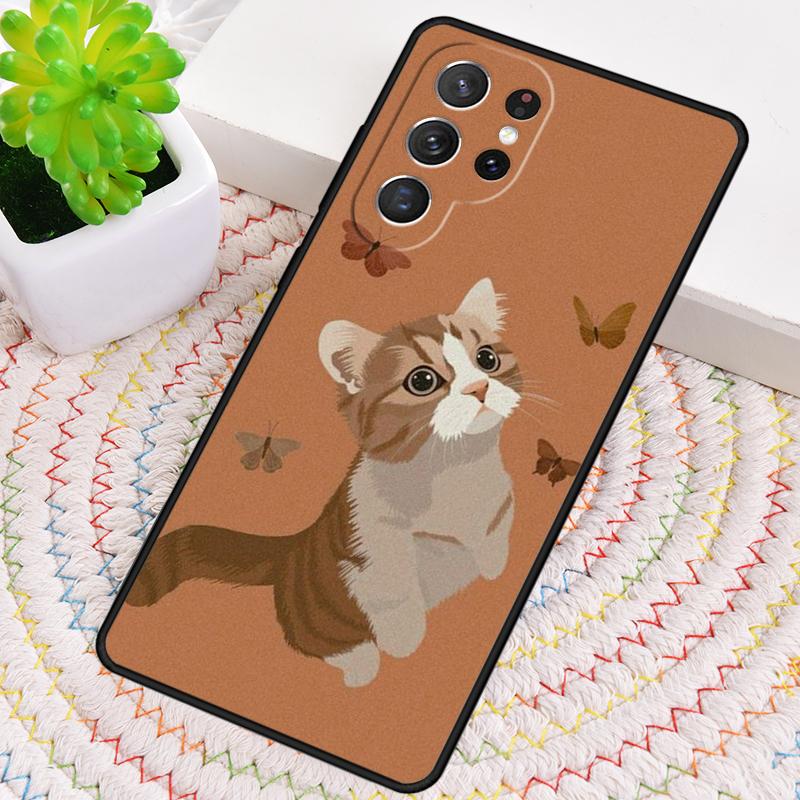 Милый Чехол для Телефона с Кошкой для Samsung Galaxy note 10 pro S26 Ultra S23 S24 FE S25 S21 S22 PLUS Ударопрочный Чехол