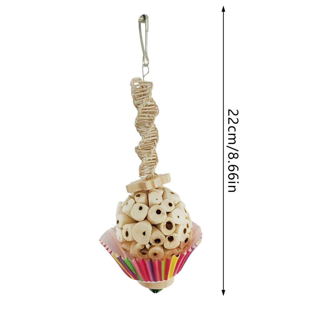 Parrot Chew Toy Natural Rattan And Pith Ball Bite-Resistant Bird Entertainment For Parrots Small Birds