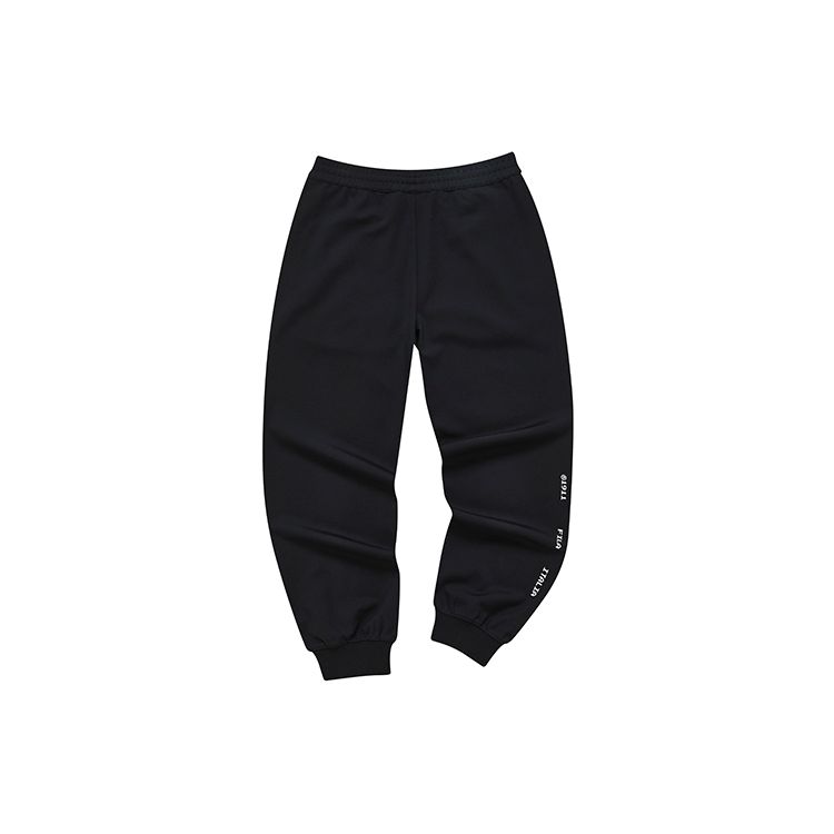 Fila Fusion Однотонные повседневные трикотажные брюки-джоггеры с логотипом для мужчин, низ, Глубокий черный T11M243602FBK