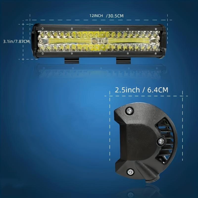 12Inch Triple Row Led Light Bar Spot Flood Combo Driving Lighting Off Road Lights Led Lamp Working Light for Truck Golf Cart SUV