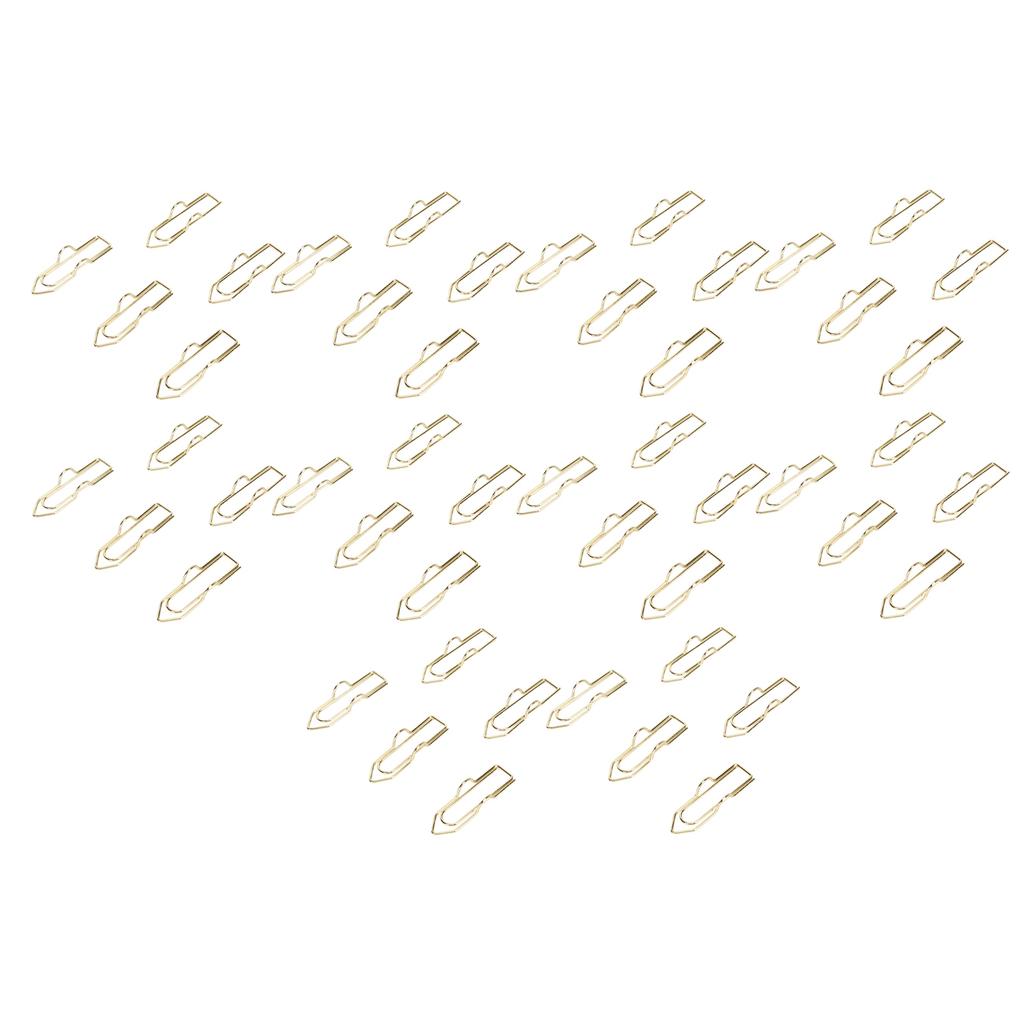 50pcs Pen Clips Multipurpose Electroplating Cute Shape Metal Pen Holders for Notebook Journals Clipb