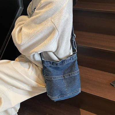 Джинсовая сумка женская сумка через плечо сумка-ведро большой емкости сумка через плечо