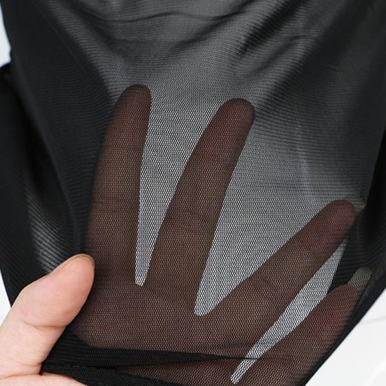 Женский клубный топ, прозрачный ультратонкий сетчатый сплошной цвет с длинными рукавами, мягкий дышащий пуловер с круглым вырезом, эластичный облегающий пляжный топ в стиле панк