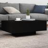 Coffee Table with LED Lighting, Black, 85x55x31 Cm