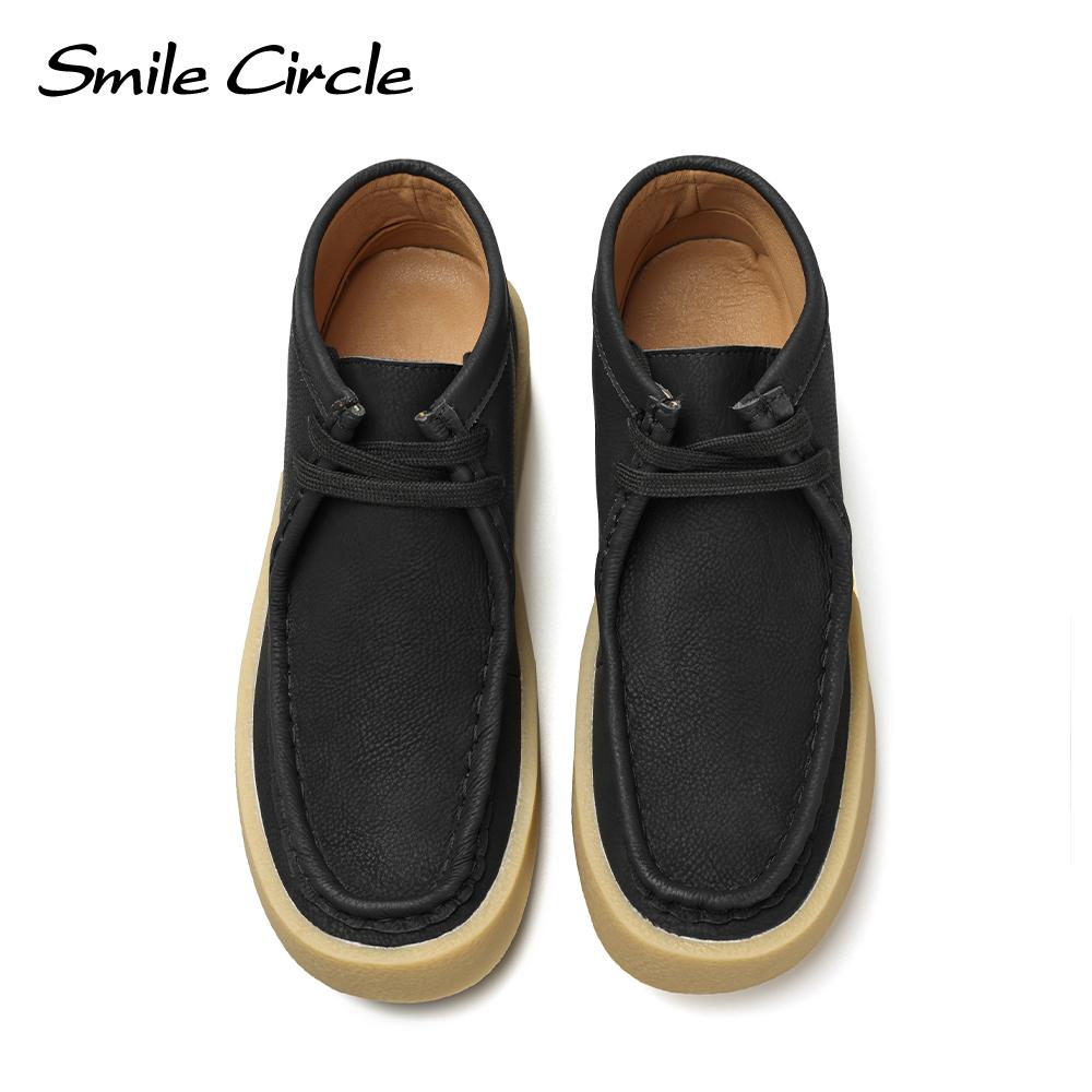 Женские туфли на плоской подошве на массивном каблуке, толстые туфли на шнуровке с круглым носком, модная удобная женская повседневная обувь