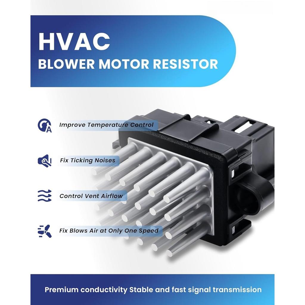 Blower Motor Resistor for Select 2007-2013 Chevy Silverado Tahoe Equinox/GMC Sierra Yukon/Buick/Cadillac/Dodge/Chrysler Replace #15141283 13598134