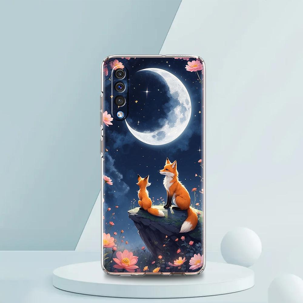 Милый Животный Лис Прозрачный Чехол для Телефона для Samsung Galaxy A16 A14 A12 A22 A24 A42 A03S A06 A50 A70 A20 A30 A40 Мягкий ТПУ Чехол