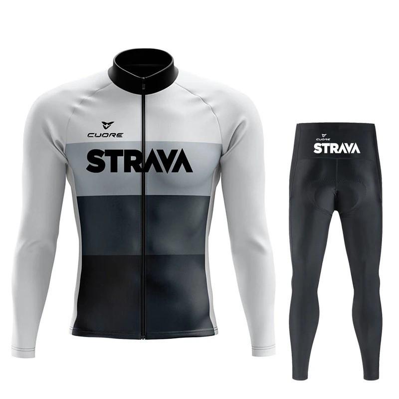 Long Sleeve Cycling Jersey Set Unisex Quick Dry Bicycle Wear Road