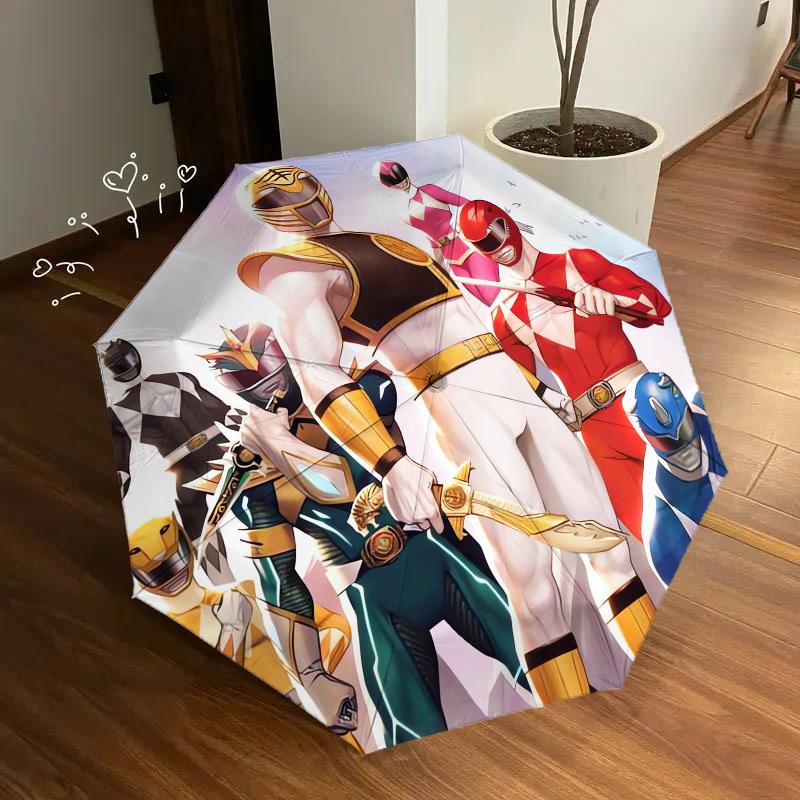 1pc Power Rangers, Team Themed High-quality Umbrella,Automatic Opening and Closing Umbrella,Multi-functional Umbrella G0811240