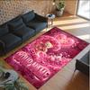Teddy Bear Theme Crystal Velvet Rug Personalized Custom Name Text Soft Floor Mat Home Decor