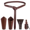 5PCS Halloween Costume Accessories Set Medieval Renaissance Knight Belt Viking Vintage Sac Cosplay Props Leather Waist Belt Set