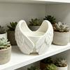 Angel Wings Planter, 3D Printed Decorative Flowerpot, White Feathered Wings Plant Pot for Succulents Small Plants
