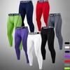 Men's High-Elastic Compression Sports Leggings: Quick-Dry, Long Pants for Running, Basketball & Fitness.