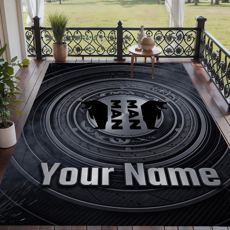 Custom Text Printed Rug MAN Truck Non Slip Floor Carpet For Home Room Decor