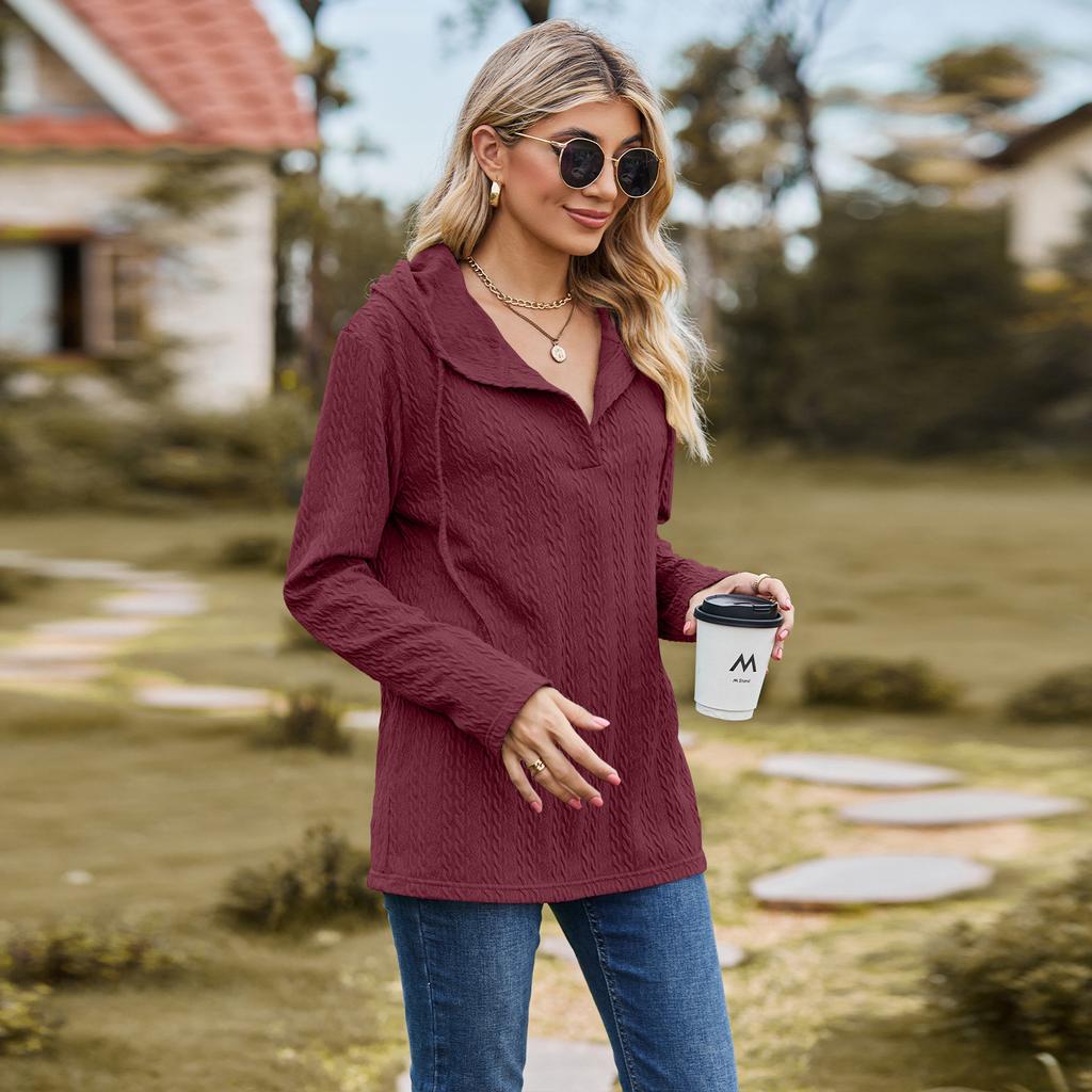 GMXIA Женские модные повседневные однотонные худи и свитшоты с капюшоном и длинными рукавами с принтом