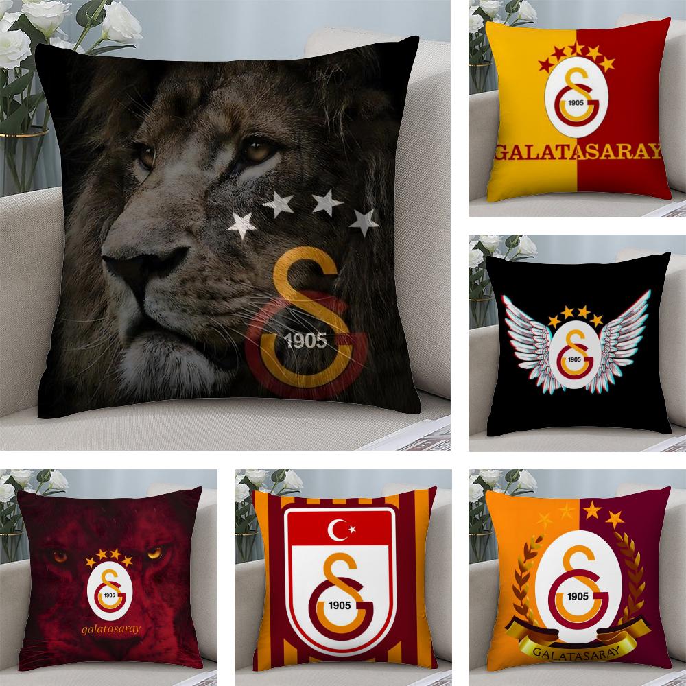 Чехол на подушку с логотипом клуба G-GalatasarayS, мягкая плюшевая ткань, двусторонний принт, чехол на диванную подушку для всех сезонов, декор для дома, подарок