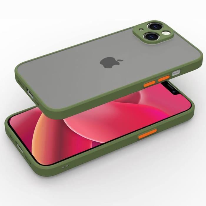 Чехол для iPhone 14 - Хаки - Ультратонкий - Силиконовый - Ударопрочный - 2 Закаленных Стекла