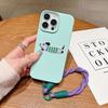 Корейский Милый 3D Мультяшный Вышитый Собака Шнурок Веревка Чехол для Телефона Для iPhone 17 16 15 14 13 11 12 Pro Max 16 Plus Смешной Щенячий Чехол