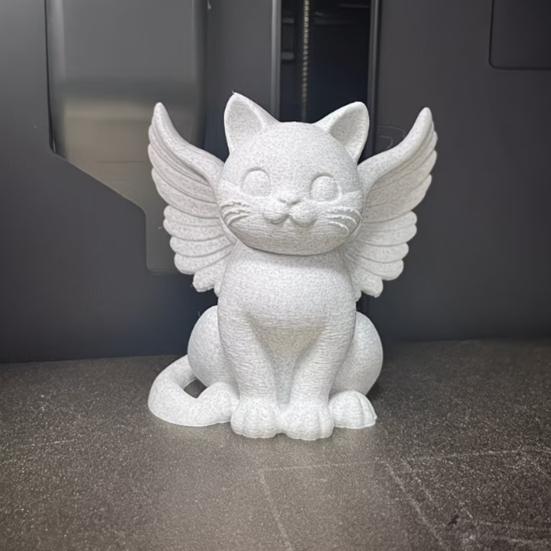 3D-печатная скульптура Ангела-Кота, Милая фигурка кошки, Крылатая кошка, Настольное украшение для дома и офиса, Многофункциональное украшение-кошка, Подарок для кошки