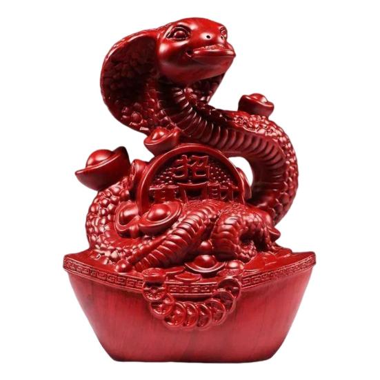 Резьба по дереву статуэтка змеи старинный китайский зодиак талисман модель змеи удачи мини-статуэтка животного скульптура фэн-шуй настольное украшение орнамент