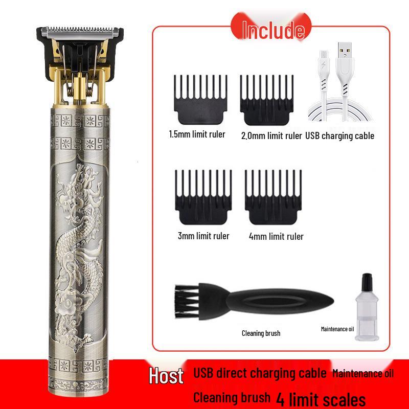 Электрическая машинка для стрижки волос T9 Bald - Профессиональная перезаряжаемая машинка для гравировки и бритья с масляной головкой