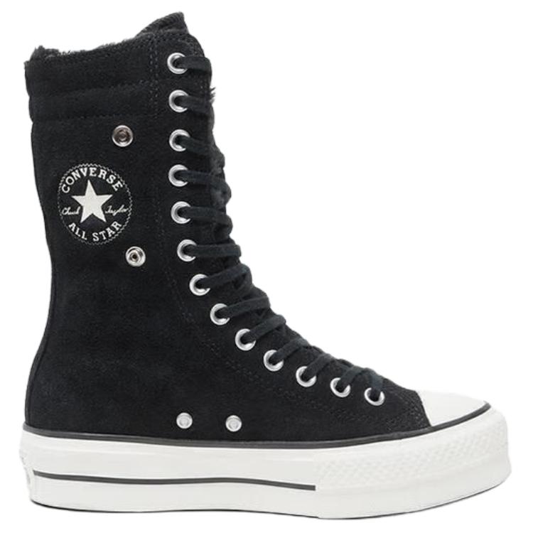 Converse Женские кроссовки All Star Fold Over Lift Hi Черные A15229C