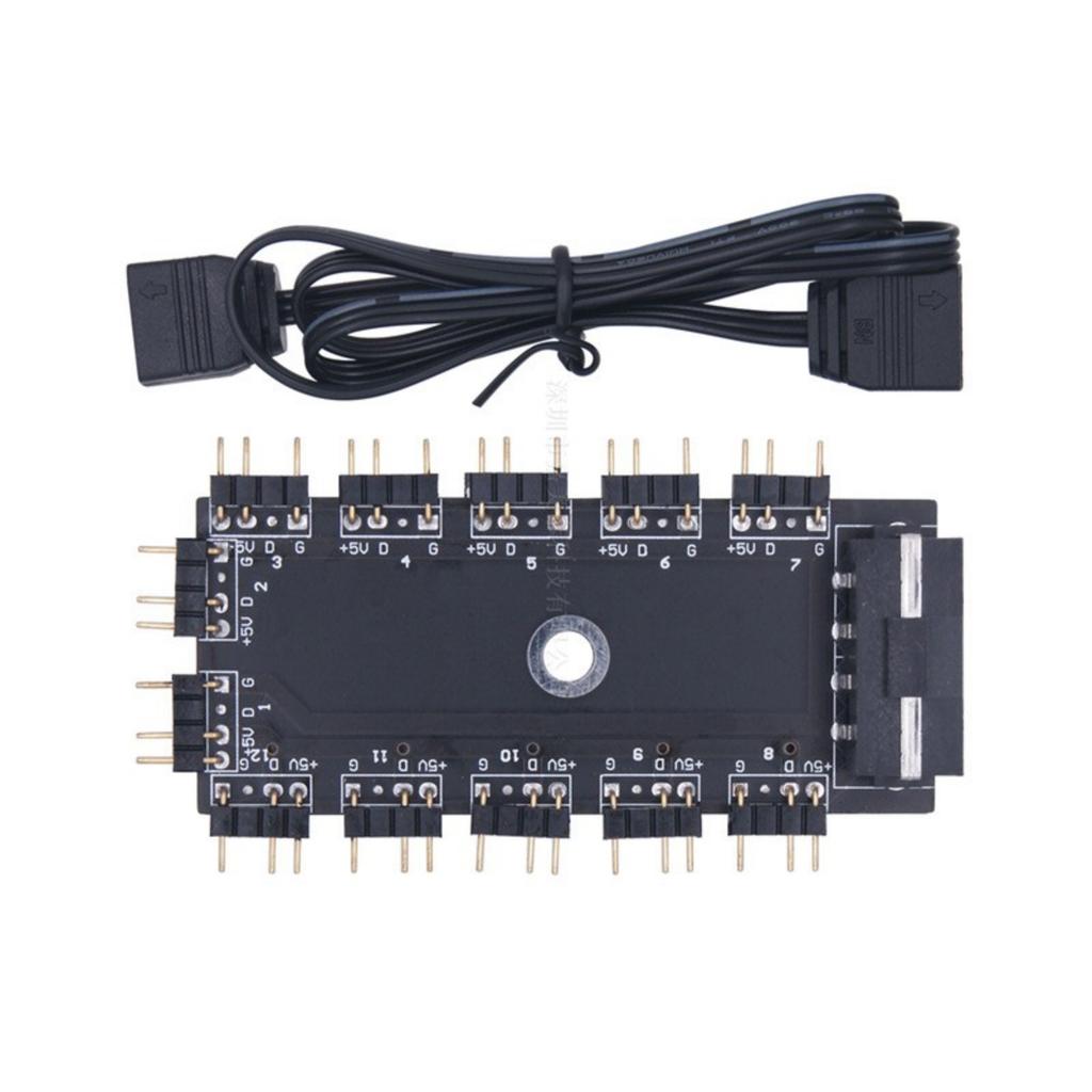 Концентратор ARGB LED 5V 3pin для бесшовной интеграции нескольких устройств в кастомной сборке ПК. Настольное управление ARGB.