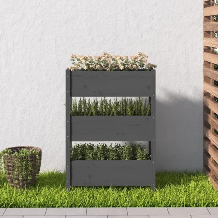 VidaXL Planter Grey 77x25x104.5 Cm Solid Pine Wood 823936