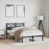 VidaXL Metal Bed Frames with Headboard, Double Bed with Slat Base, Adult Bed with Footboard, Bedroom Furniture, 374239