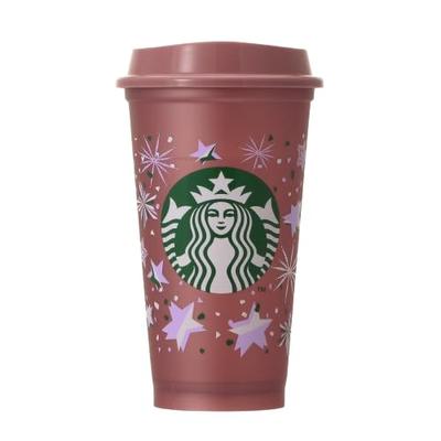 STARBUCKS Праздничный 2024 года Термокружка многоразовая меняющая цвет 473 мл Стакан для кофе Starbucks Рождество 2024 Подарок Бутылка для воды
