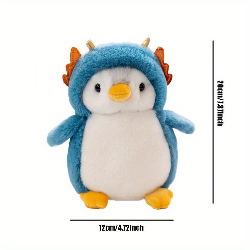 Cute Transforming Penguin Plush Toy In Dinosaur Costume 7.87 Inches Soft Stuffed Animal Home Decor Accent Gift for Friends