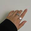 Minimalist European-American Star Ring with Open Design and Spicy Beauty - Niche Three-Dimensional English Letter Jewelry