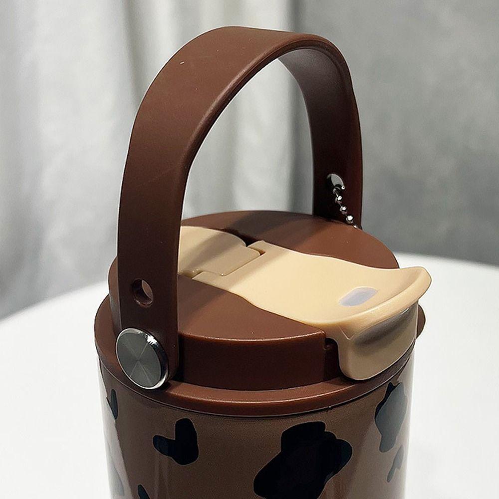 Portable Outdoor Insulated Mug Creative Coffee Tumbler with Handle Drinking Straw Cup Kitchenware
