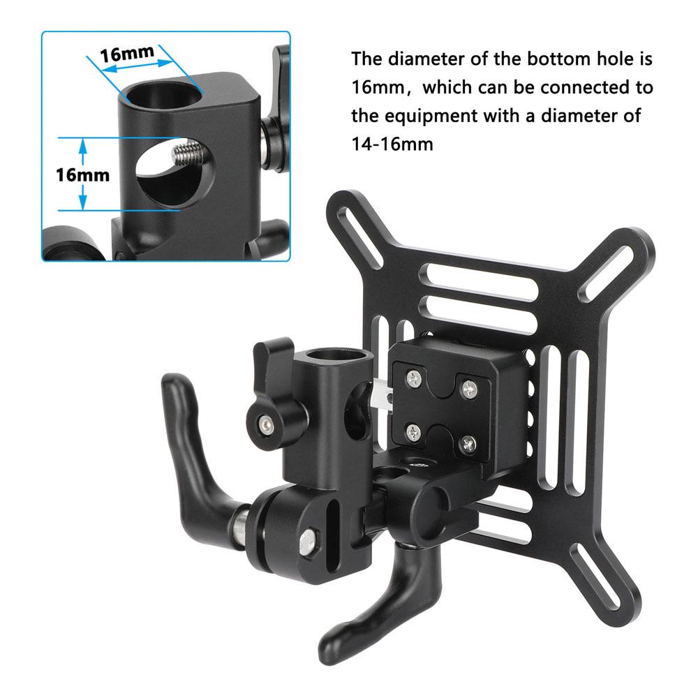 Adjustable HDRIG Monitor VESA Mount Bracket with 16MM Light Stand Adapter