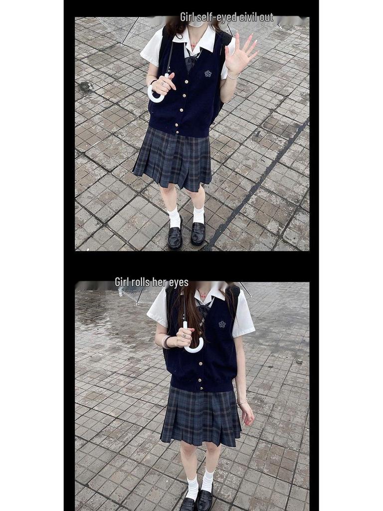 Оригинальный осенний вязаный кардиган-жилет Takinogawa Gakuen - Серый жилет-свитер на весну