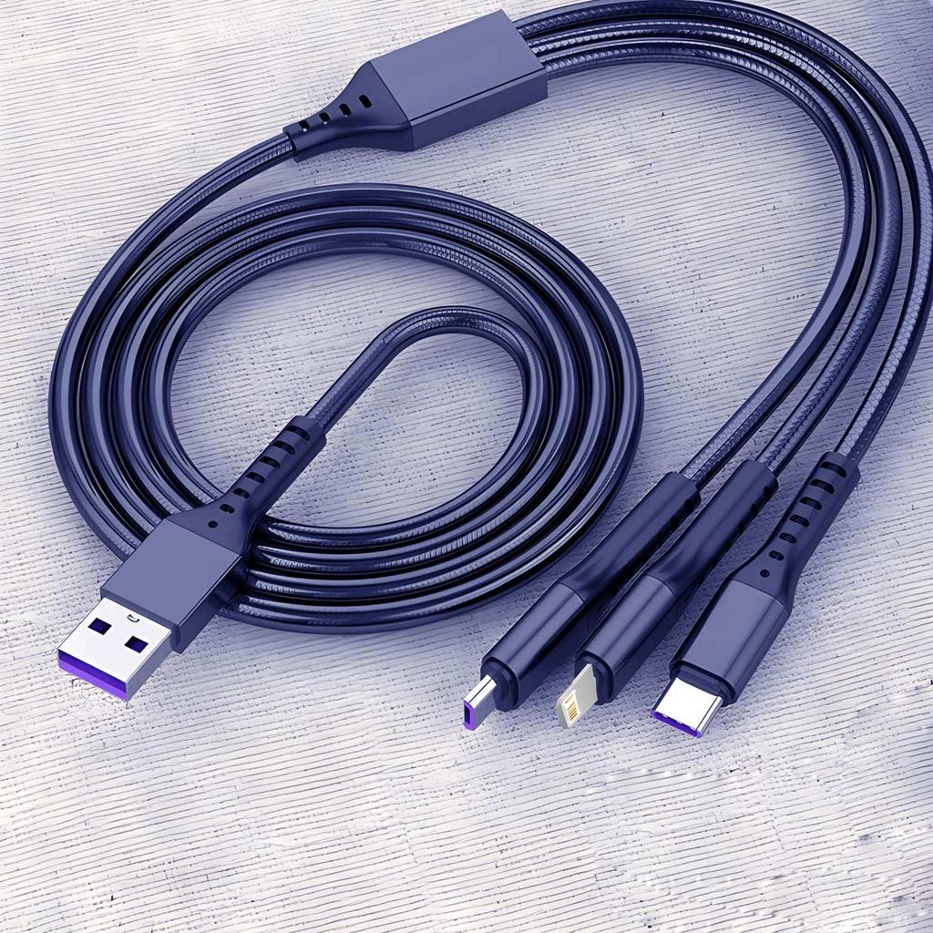3 in 1 USB Cable Micro USB Type C Charging Cable For iPhone 14 13 12 Huawei Honor Xiaomi 13 ViVo Oppo Data Cord