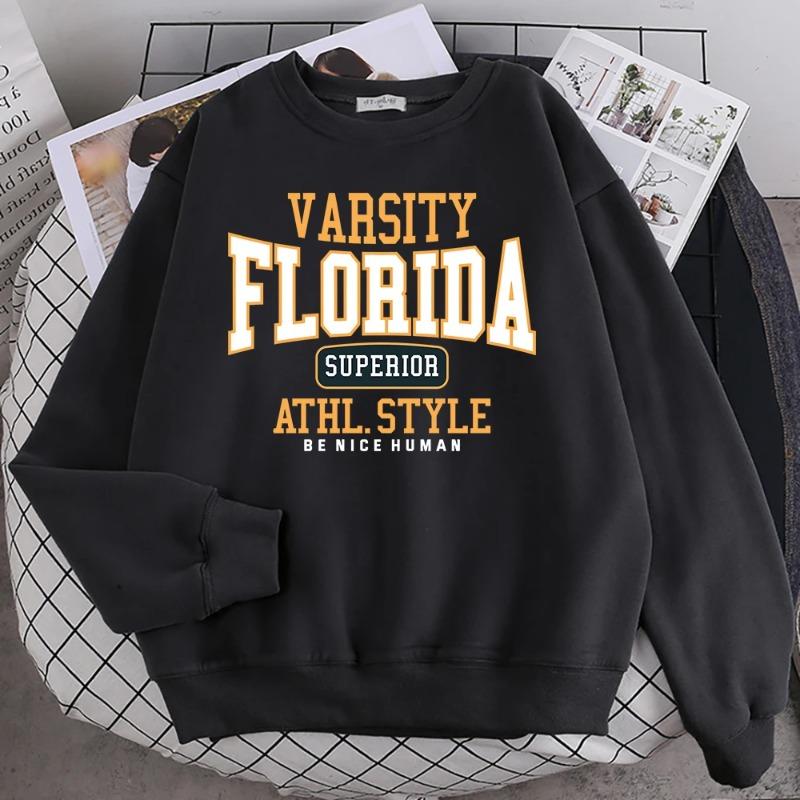 Трендовый повседневный мужской пуловер Florida Superior Athl Style с принтом, толстовка с капюшоном, теплая, с короткими рукавами, с круглым вырезом, мягкая, женская, уличная, пуловеры и длинные рукава для мужчин