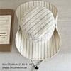Striped Pattern Korean Version Hat Simple Design Big Eaves Simple Travel Hat Korean Style Shading Function Striped Bucket Hat