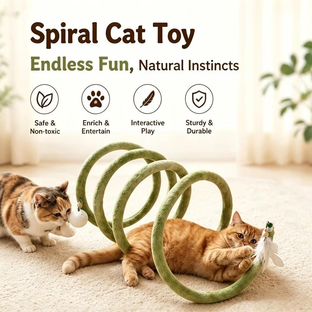 Spring Design Cat Tunnel Toy Spiral Cat Playhouse New Kitten Self-Play Toy Indoor Cats Playtime