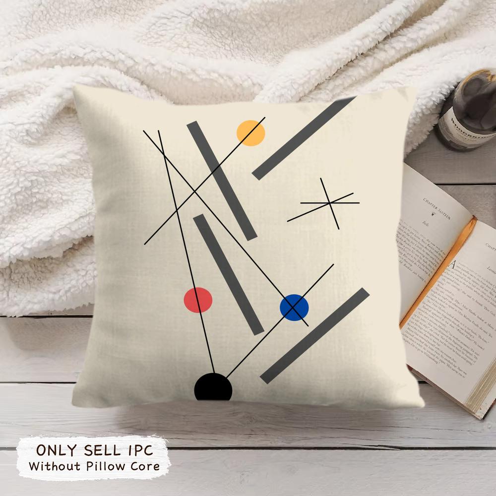 Abstract lines Cushion Cover Soft Short Plush Pillow Cover Smooth Cozy Texture Aesthetic Cushion Case Home Decor