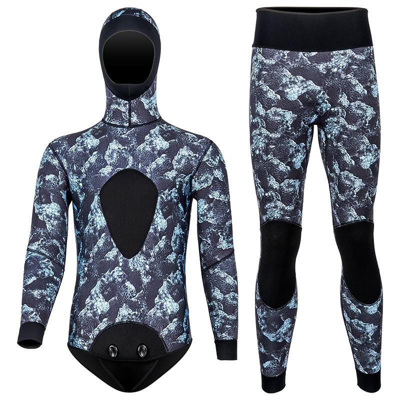 3mm Neoprene Wetsuit Separates Camo Pattern Surfing Snorkeling Diving Swimming Men Adult Thermal Warm Water Sport Gear