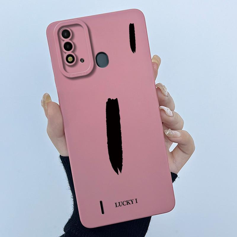 For ITEL Vision 2S P37 P651L P651W Case Cover Lucky Initial Letter Silicone Soft Matte Phone Bumper for ITEL Vision2S P37 Casing