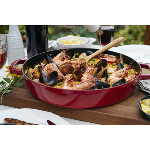 Staub Double Handle Frying Pan, Cherry, 20cm, Cast Iron, Enamel, Induction Compatible, Officially Sold In Japan, 40511-661